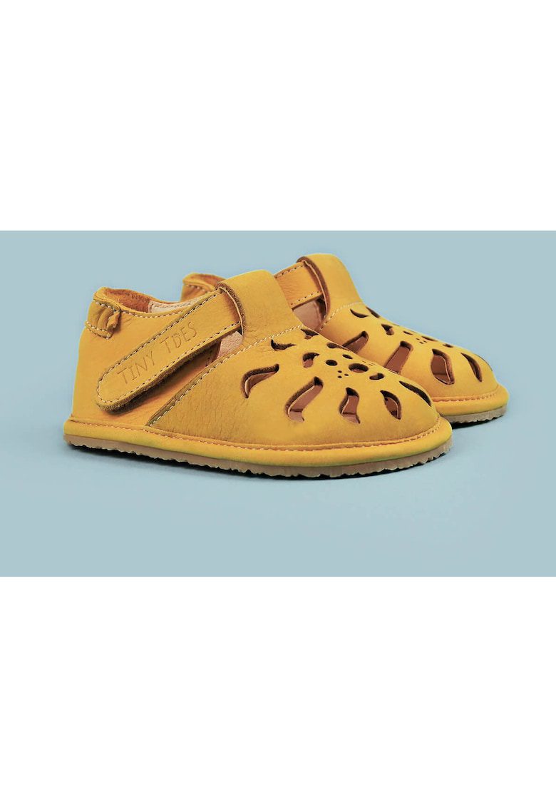 Sandale Barefoot din piele naturala - Nahal - Galben - Galben