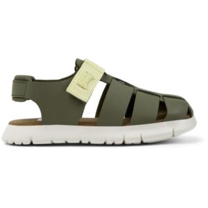 Sandale fisherman de piele cu velcro - Verde