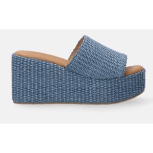 Papuci wedge din piele