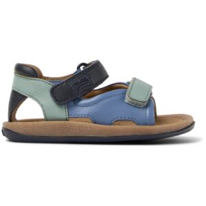 Sandale de piele cu inchidere velcro - Verde pal/Albastru
