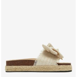Papuci dama Material textil - Culoare bej - Bej