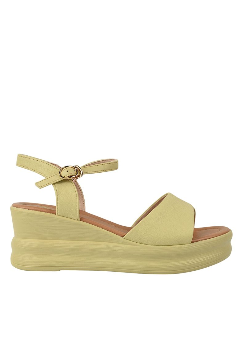 Sandale casual - dama - 2719 galben - piele naturala - platforma - Galben