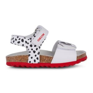 Sandale din piele ecologica cu model cu 101 dalmatieni - Alb/Negru