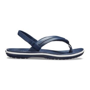 Papuci flip-flop cu bareta slingback si logo - Alb/Albastru inchis