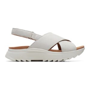 Sandale wedge cu barete incrucisate Dashlite - Alb fildes