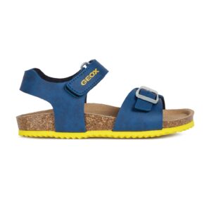 Sandale de piele ecologica cu velcro - Bleumarin