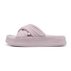 Papuci flatform cu bareta pufoasa Leadcat - Roz pastel