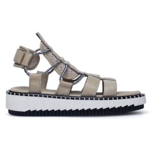 Sandale dama - 2404 - Piele naturala - Textil - Bej