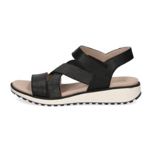 Sandale wedge cu velcro - Negru