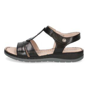 Sandale din piele cu inchidere velcro - Negru