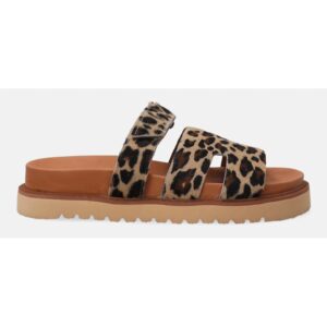 Papuci din piele cu model leopard