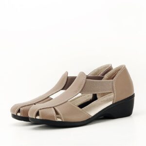 Sandale maro deschis din piele naturala Calypso 127 5582 - Maro