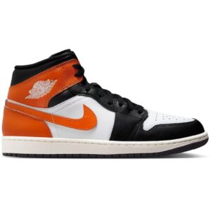Pantofi sport  Air Jordan 1 Mid 48093 - Alb/Negru/Portocaliu