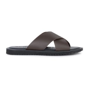 Papuci de piele - Maro inchis