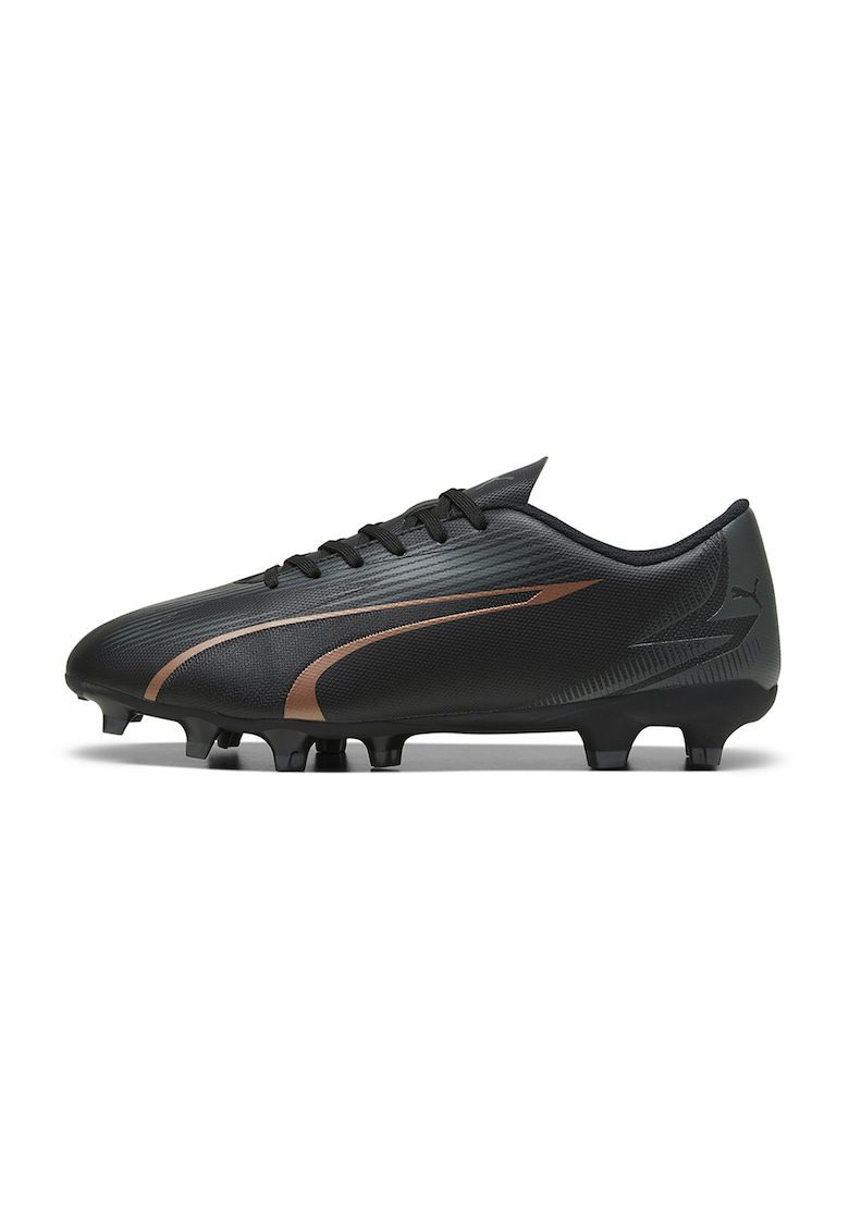 Pantofi de piele ecologica pentru fotbal Ultra Play - Negru/Gri antracit