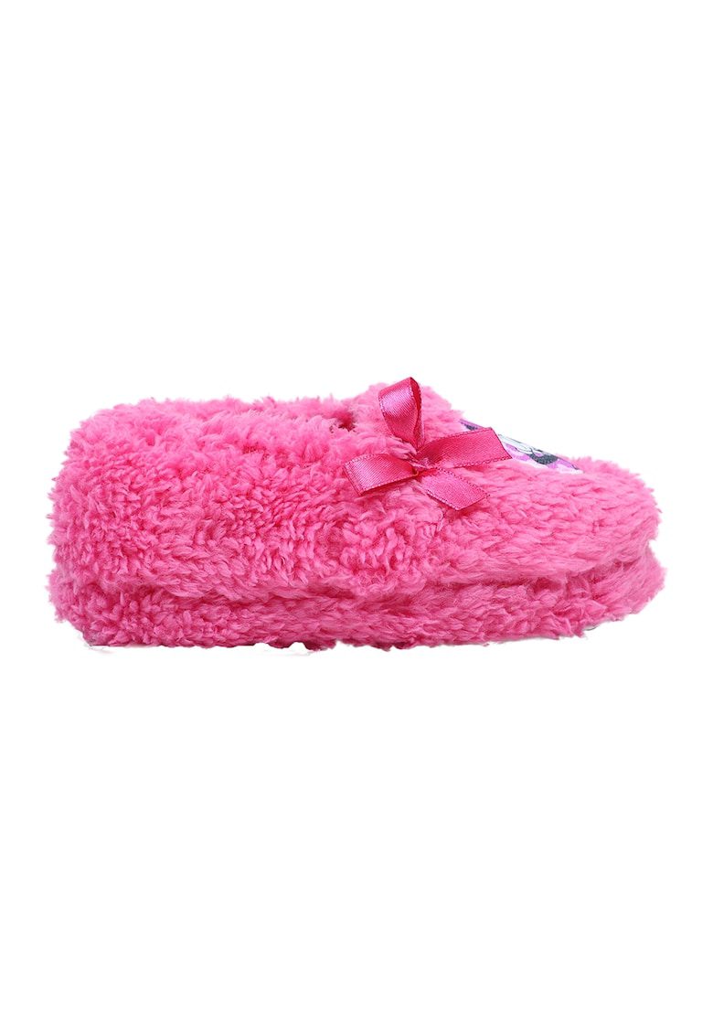 Papuci de casa cu aplicatie Minnie Mouse - Fucsia