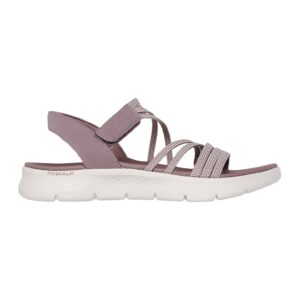 Sandale de piele ecologica cu velcro - Roz inchis
