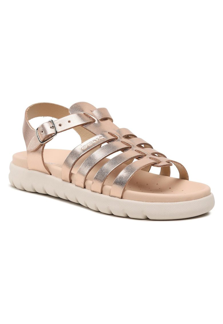 Sandale de piele cu barete multiple Soleima - Auriu