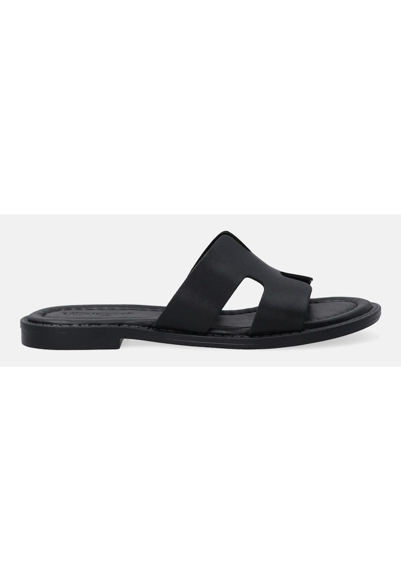 Papuci din piele cu talpa plata