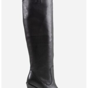 Cizme cowboy lungi de piele - Negru