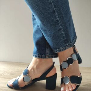 Sandale Elegante Dama  28347-42 Bleumarin Cu Bleu - Albastru - Albastru