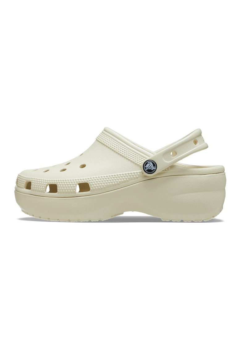 Saboti slingback cu model perforat si talpa flatform