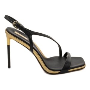 Sandale cu toc stiletto si varf patrat Simia - Negru