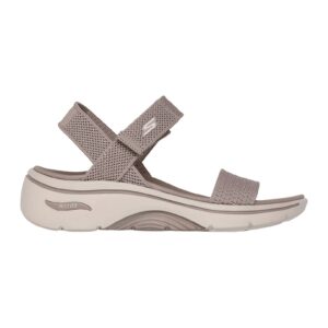 Sandale din material textil Go Walk Arch Fit - Maro taupe