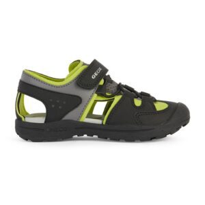 Sandale cu velcro si model colorblock Veniett - Negru/Verde lime