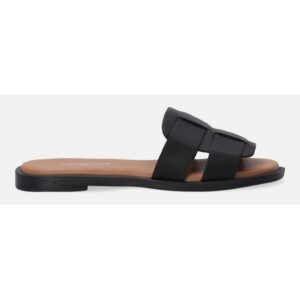 Papuci confortabili din piele - Negru