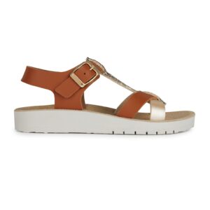Sandale de piele ecologica - Caramel