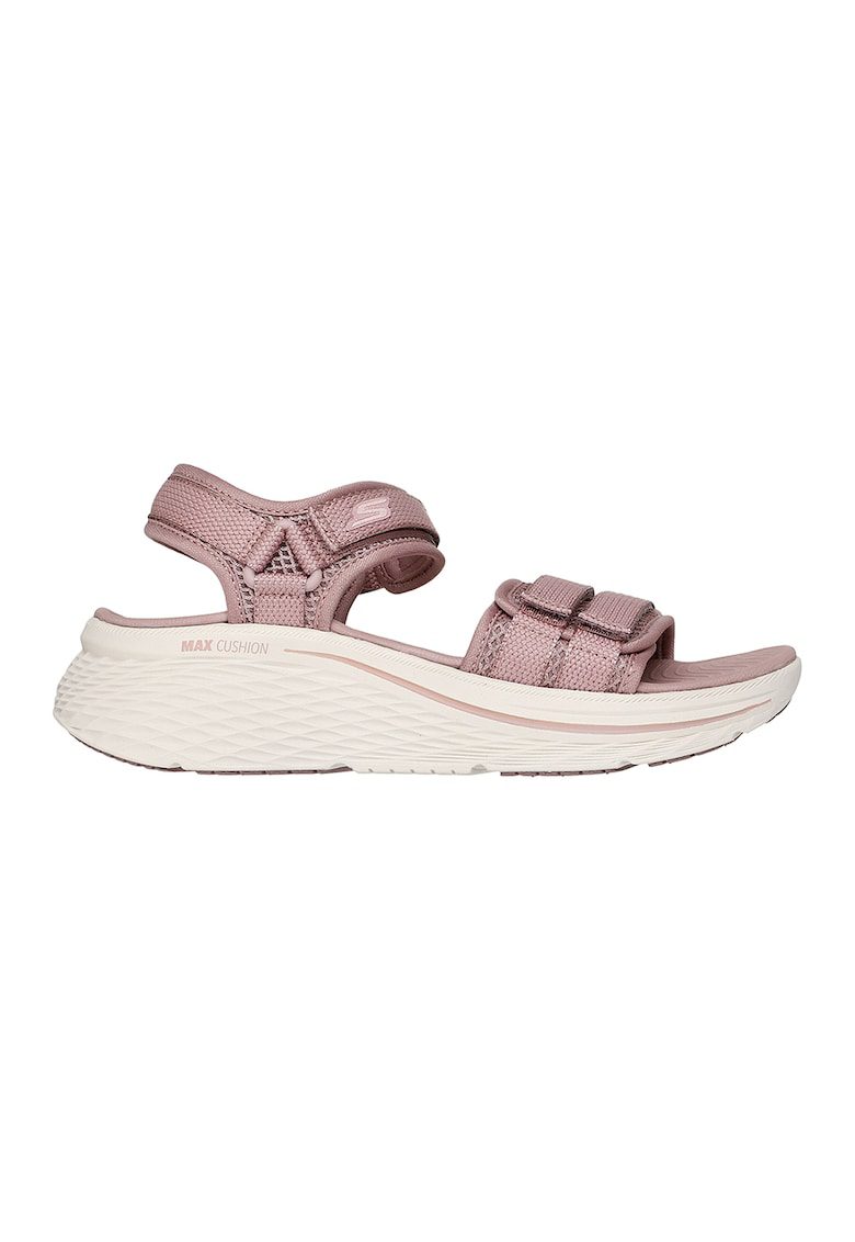 Sandale cu talpa plata si velcro - Roz inchis
