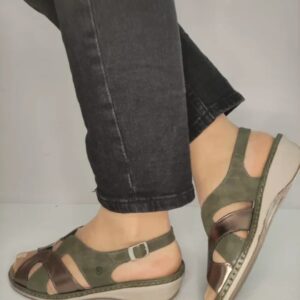 Sandale Casual Dama 0900T Paris 40-N Kaki Cu Bronz - Verde - Verde