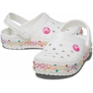Saboti Copii -  Crocband Stretch Necklace Clog Kids - Alb