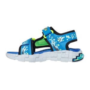 Sandale Mega Craft cu velcro si talpa plata - Albastru deschis