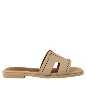 Papuci casual - dama -  XS60029A bej - piele naturala - Bej