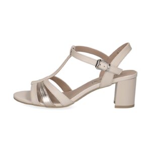Sandale de piele cu barete multiple - Alb fildes