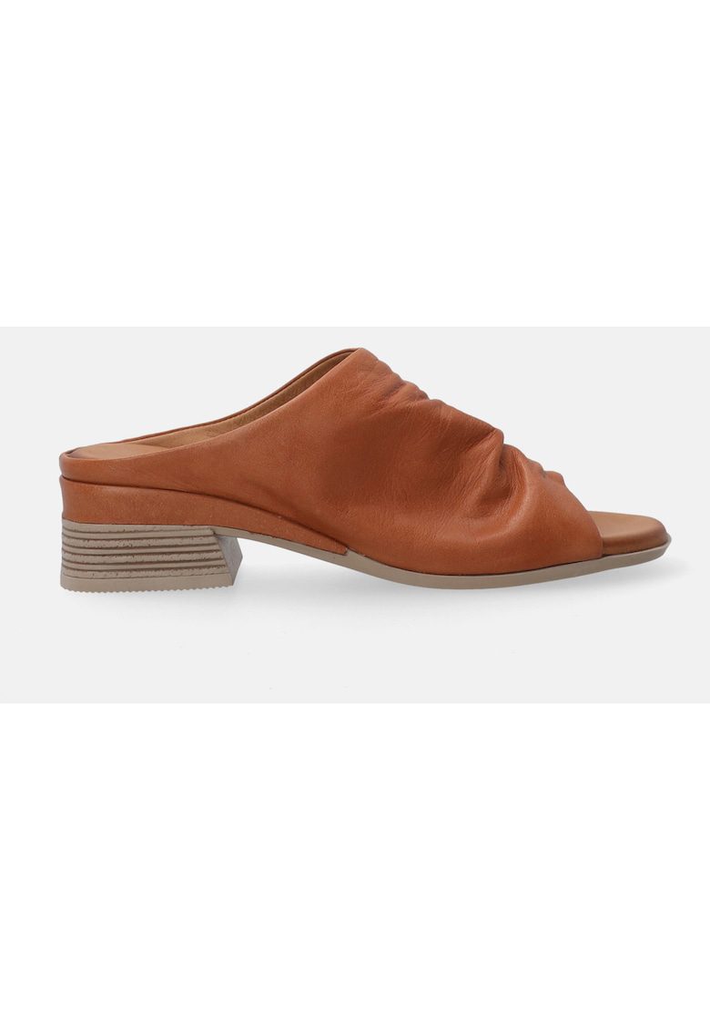Papuci de piele cu aspect drapat