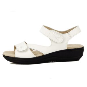 Sandale albe din piele naturala Sara 129 5501 - Alb