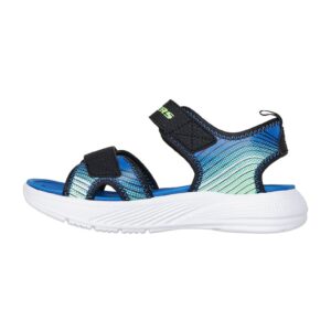 Sandale cu velcro Microspec - Negru/Albastru