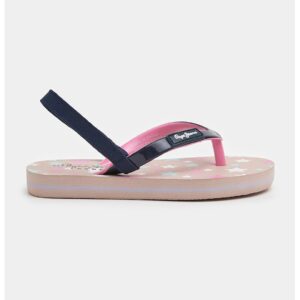 Sandale slingback cu bareta separatoare - Roz/Bleumarin