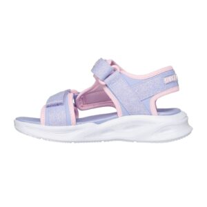 Sandale cu inchidere velcro si LED-uri - Albastru lavanda