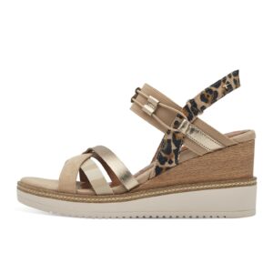 Sandale wedge de piele - Bej