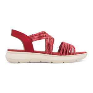 Sandale uni cu benzi velcro - Rosu
