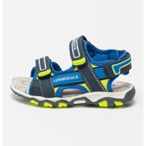 Sandale cu inchidere velcro Levi - Verde neon/Albastru royal