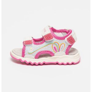 Sandale cu velcro Toby - Alb/Fucsia