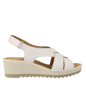 Sandale casual - dama -  757510 alb - piele naturala - platforma - Alb