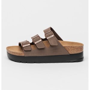 Papuci faltform de piele Florida III - Maro/Maro taupe