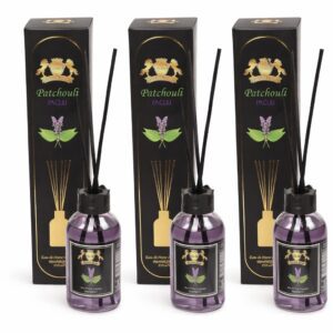 Set 3 Difuzoare de Camera cu Betisoare Golden Silva Patchouli, 3 x 110ml