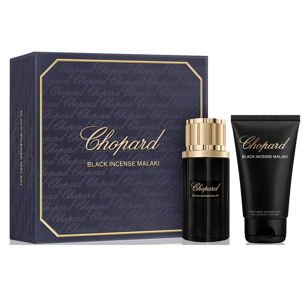 Set Chopard Black Incense Malaki, Unisex, Apa de Parfum 80 ml + Gel de dus 150 ml